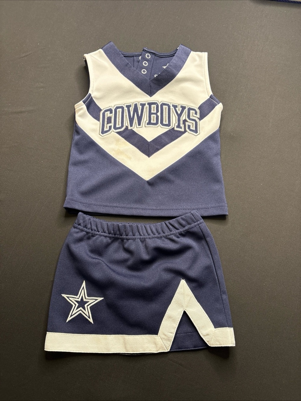 Cowboys Navy & White Cheer Set - Kids Shirt & Skirt size 2T